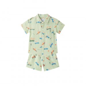 Conjunto camisa y bermuda coches.