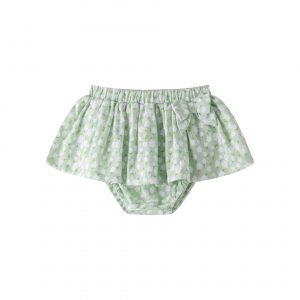 Braguita falda verde flores.