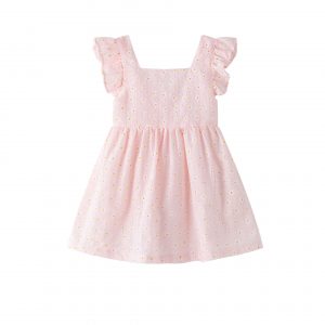 Vestido rosa margaritas lazo espalda