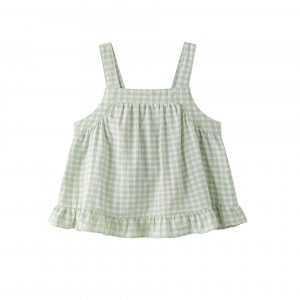 Conjunto vichy verde agua.