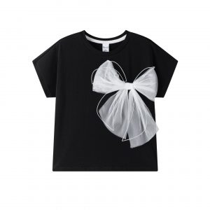 Camiseta lazo tul blanco.