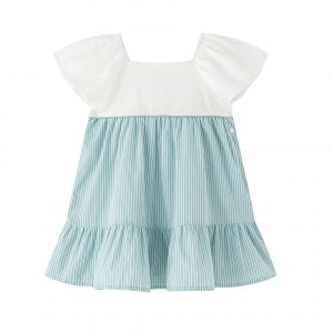 Vestido rayas verde y blancas.