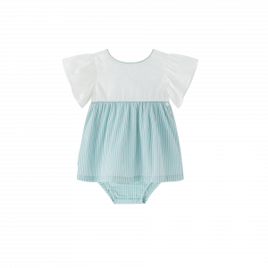 Vestido rayas verde agua.