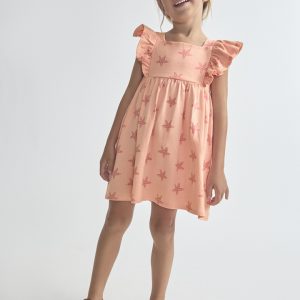 Vestido estrellas salmón.