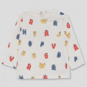 Camiseta letras de colores