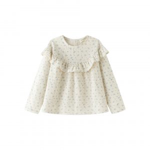 Blusa marfil flores azules