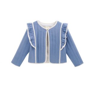 Chaqueta azul enguatada volante.