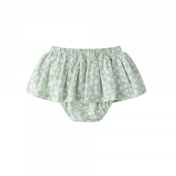 Braguita falda verde flores. - Imagen 2