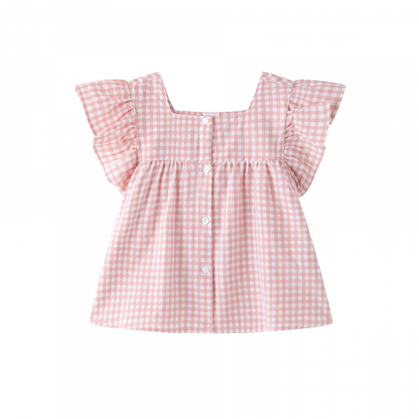 Conjunto vichy rosa pastel. - Imagen 2