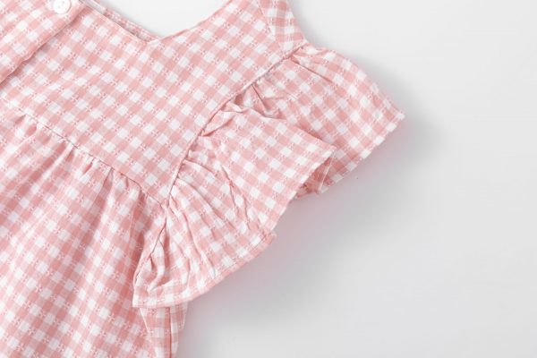 Conjunto vichy rosa pastel. - Imagen 3