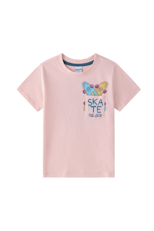 Camiseta skate all day rosa