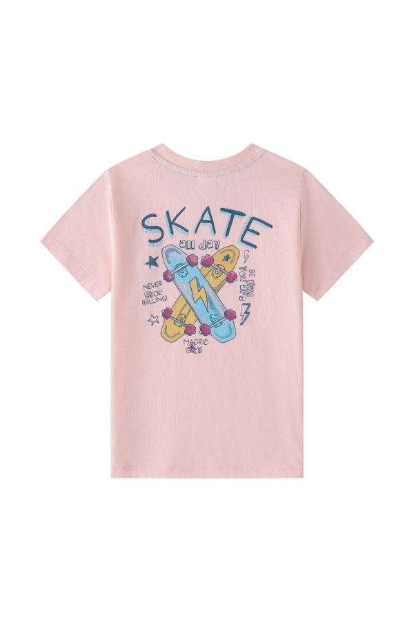 Camiseta skate all day rosa - Imagen 2
