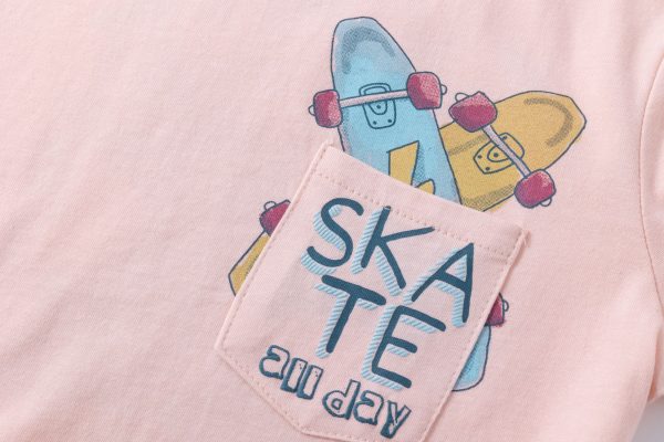 Camiseta skate all day rosa - Imagen 3