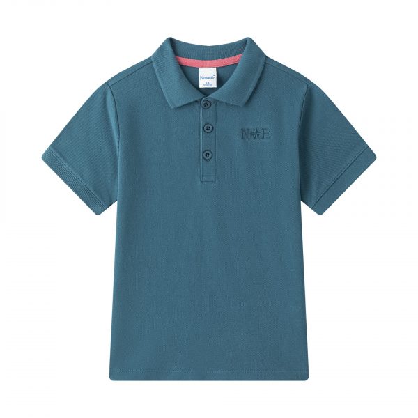 Polo básico azul petroleo.