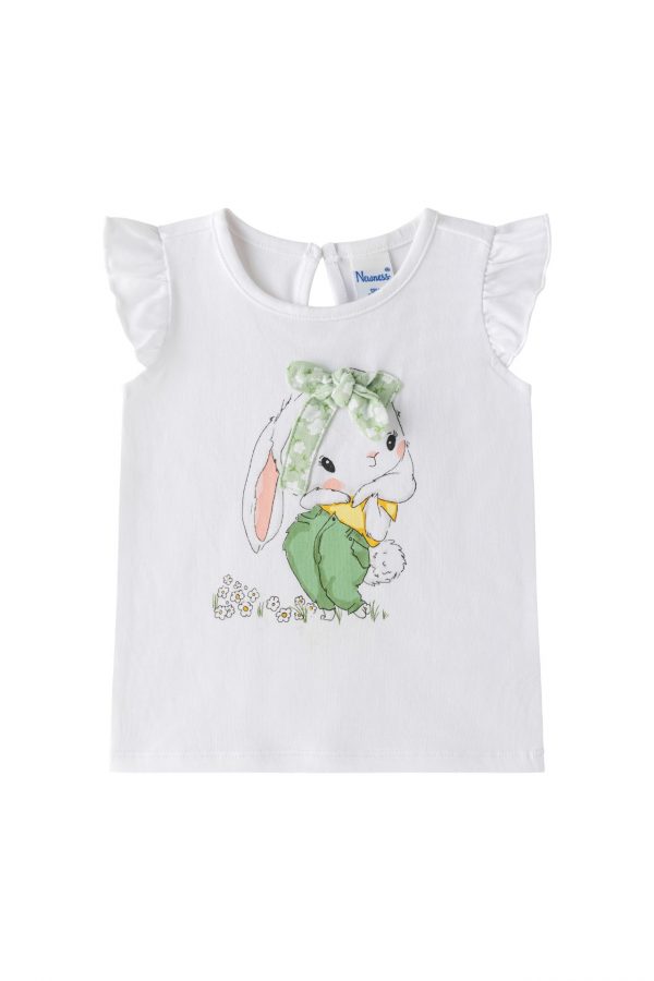 Camiseta conejita lazo verde.