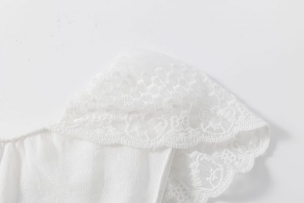 Mono blanco lazo rosa empolvado. - Imagen 3