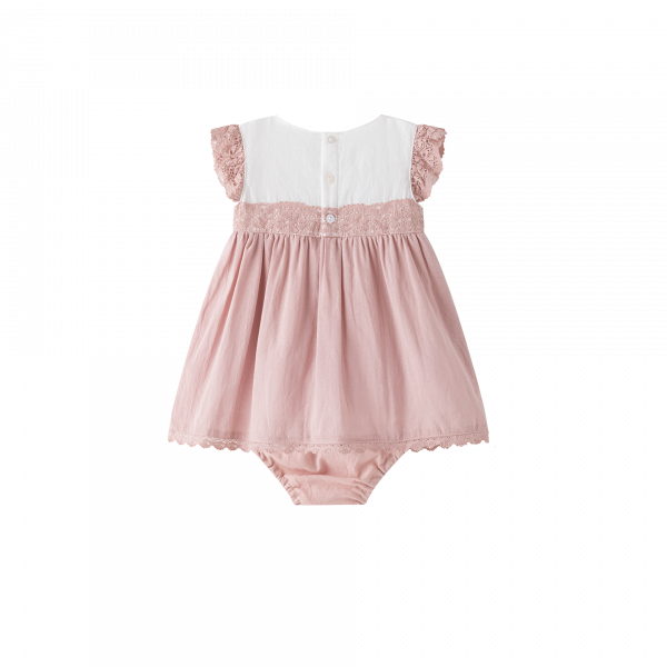Vestido rosa lino tirabordada - Imagen 3