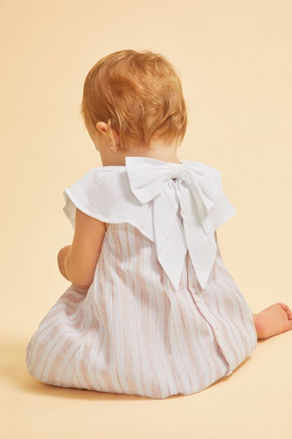 Vestido ceremonia bebe rayas - Imagen 3