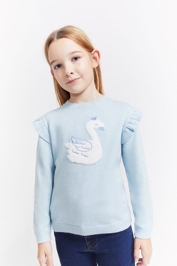 Jersey de punto cisne bebe.