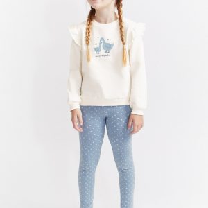 Conjunto de sudadera y leggin cisne.