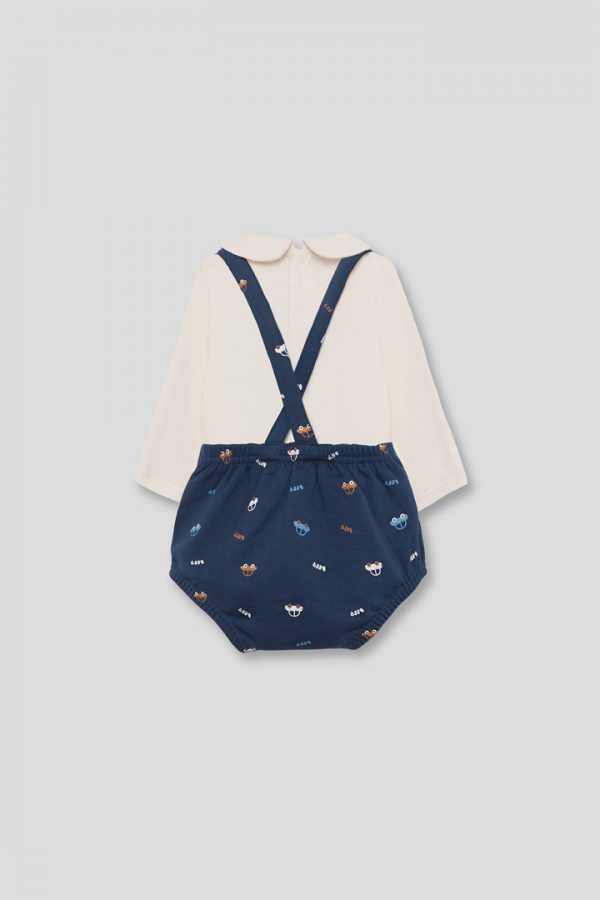 Conjunto de camiseta y ranita con tirantes. - Imagen 3