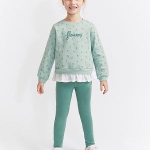 Conjunto sudadera y leggin flowers.