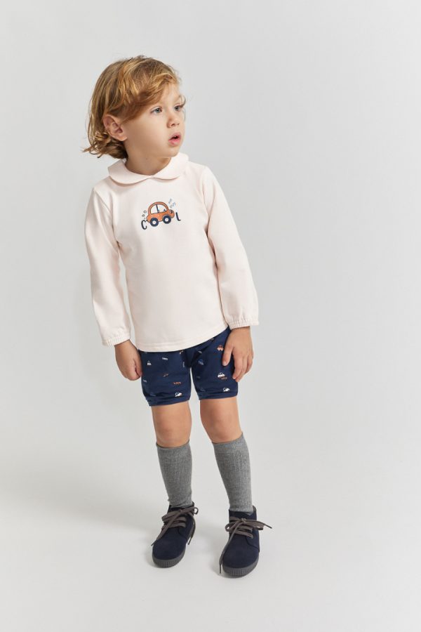 Conjunto de dos piezas, camiseta y shorts.