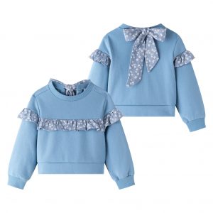 Sudadera celeste volante flores.