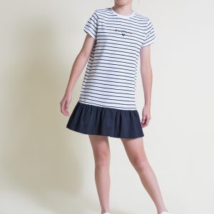 Vestido de rayas manga corta.