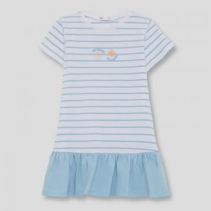 Vestido con rayas azules