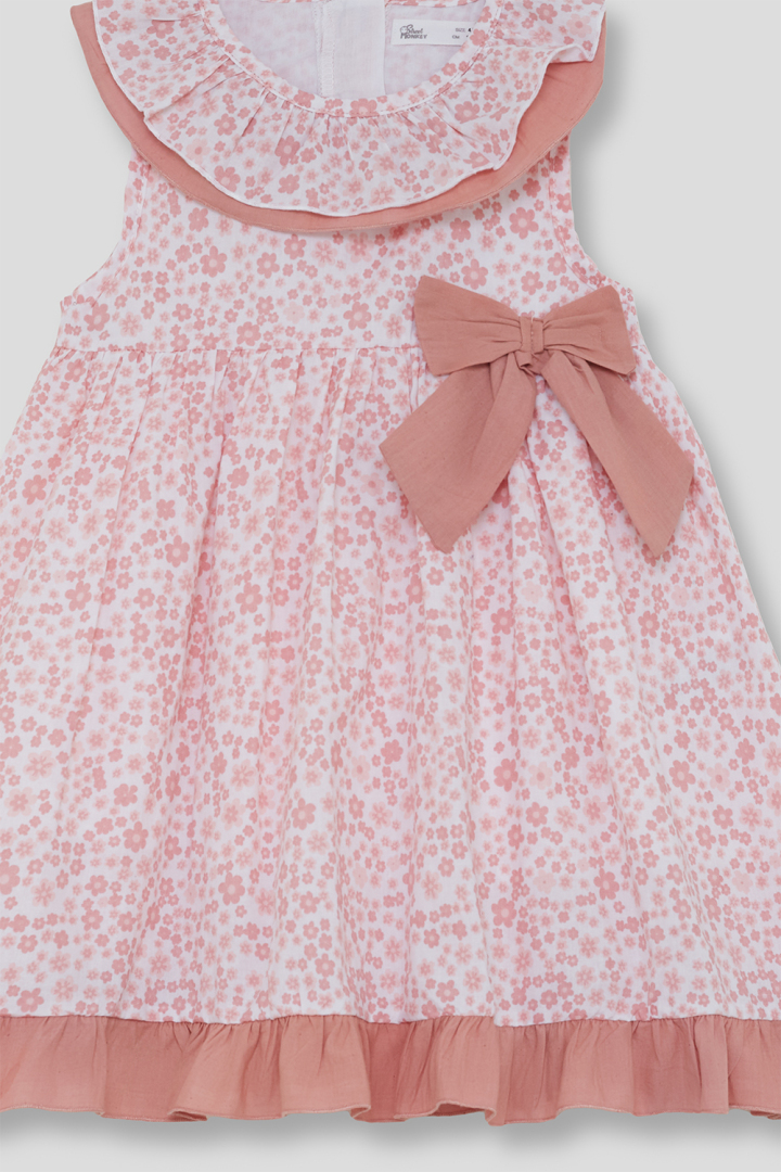 Vestido flores rosa y lazo